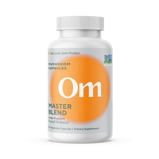 Om Master Blend Bio-Pilzkapseln - Organisches Pilzpräparat mit 10 Pilzen und Ashwagandha – Unterstützt Immunsystem, Darmgesundheit & Stressabbau, 84 Kapseln (28 Portionen)