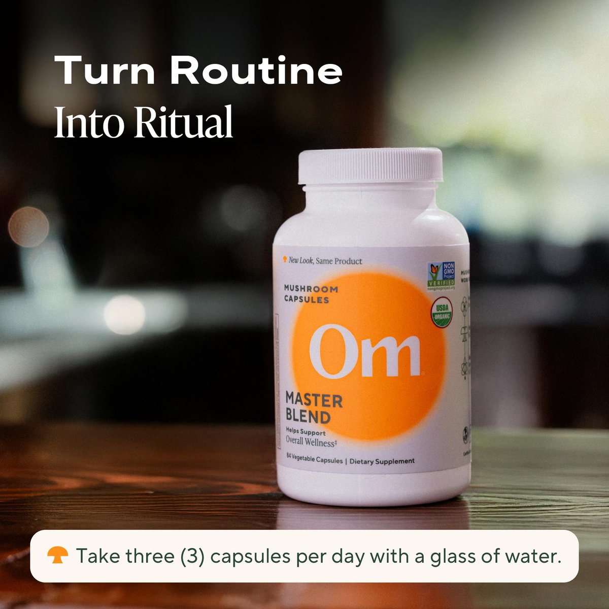 Om Master Blend Bio-Pilzkapseln - Organisches Pilzpräparat mit 10 Pilzen und Ashwagandha – Unterstützt Immunsystem, Darmgesundheit & Stressabbau, 84 Kapseln (28 Portionen)