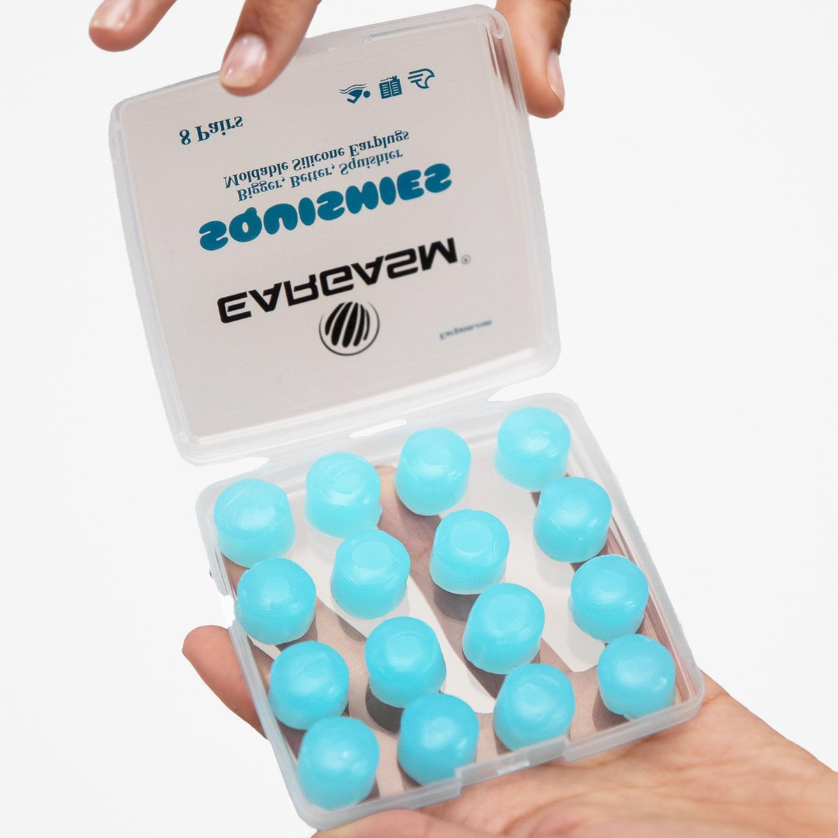 Eargasm Squishies – Blaue formbare Mehrzweck-Ohrstöpsel: Geräuschreduzierung, wasserdicht, luftdicht für Schlafen, Schnarchen, Arbeiten, Lernen, Schwimmen und mehr – inklusive Aufbewahrungsbox