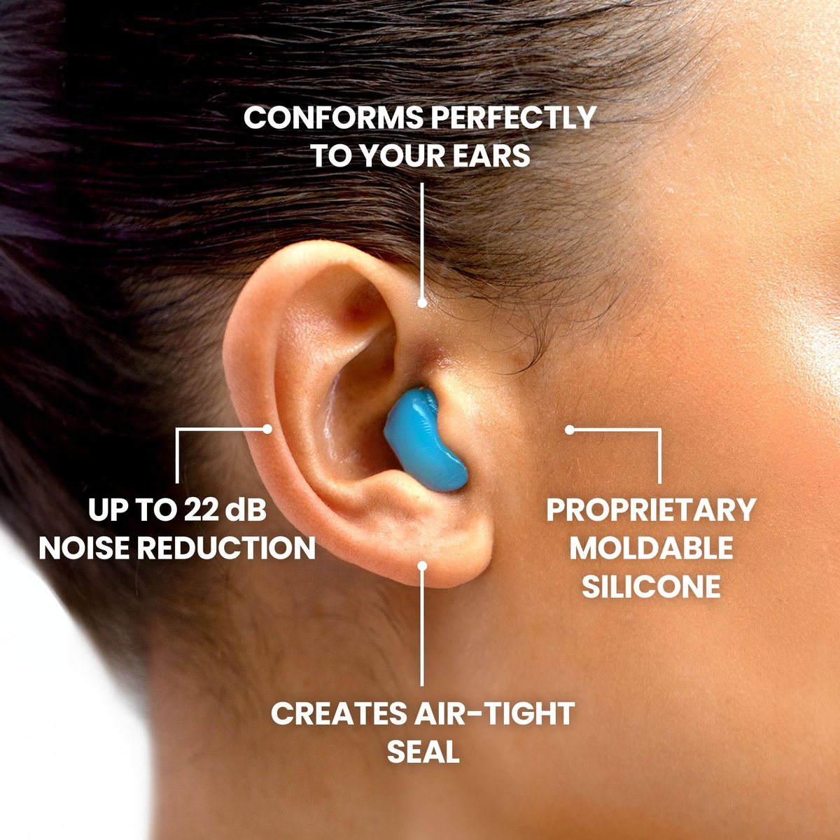 Eargasm Squishies – Blaue formbare Mehrzweck-Ohrstöpsel: Geräuschreduzierung, wasserdicht, luftdicht für Schlafen, Schnarchen, Arbeiten, Lernen, Schwimmen und mehr – inklusive Aufbewahrungsbox
