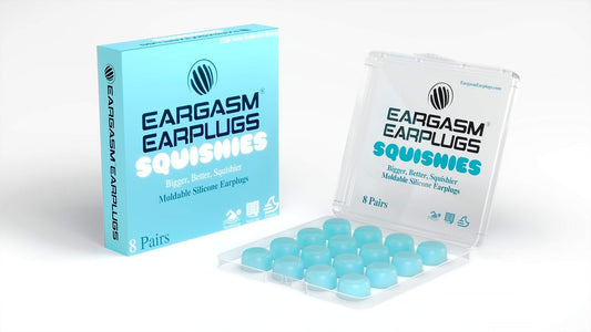 Eargasm Squishies – Blaue formbare Mehrzweck-Ohrstöpsel: Geräuschreduzierung, wasserdicht, luftdicht für Schlafen, Schnarchen, Arbeiten, Lernen, Schwimmen und mehr – inklusive Aufbewahrungsbox