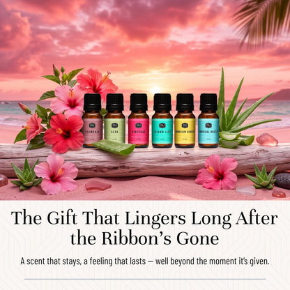 P&J Trading Duftöl Hawaiian Set | Hibiskus, Inselleben, Hawaiianischer Ingwer, Tropische Brise, Plumeria, Aloe Düfte für Kerzenherstellung, Frischduft, Seifenherstellung, Diffuser Öle