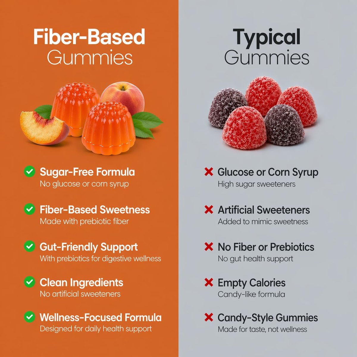 Zuckerfreie Vitamin D3 K2 Gummies 5000 IE + K2 MK7 80 mcg – Vitamin D Gummies für Erwachsene mit Präbiotika & Ballaststoffen – Unterstützt Knochen, Immunsystem, Herzgesundheit & Stimmung – Glutenfrei, Natürlicher Pfirsichgeschmack