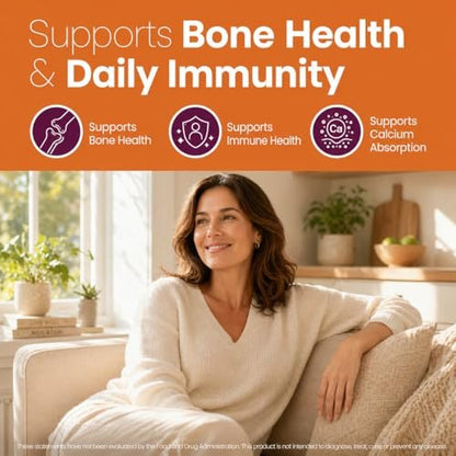 Zuckerfreie Vitamin D3 K2 Gummies 5000 IE + K2 MK7 80 mcg – Vitamin D Gummies für Erwachsene mit Präbiotika & Ballaststoffen – Unterstützt Knochen, Immunsystem, Herzgesundheit & Stimmung – Glutenfrei, Natürlicher Pfirsichgeschmack