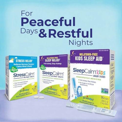 Boiron SleepCalm Einschlafhilfe für tiefen, erholsamen Schlaf – Melatoninfrei und nicht gewohnheitsbildend – 60 Tabletten