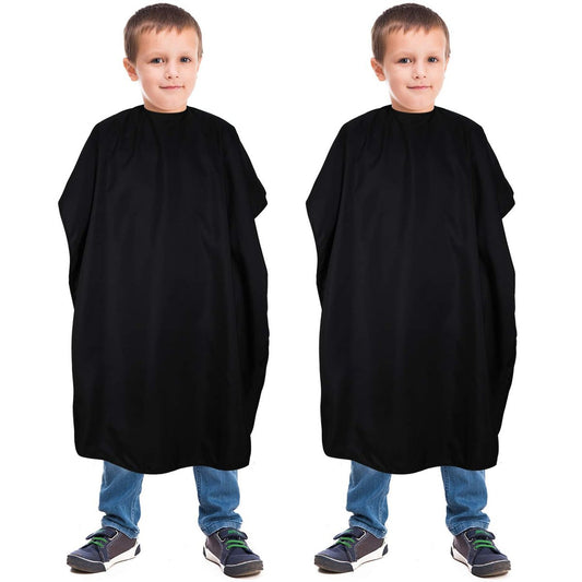 Geyoga 2er-Pack Kinder-Friseurumhang – Wasserdichter Haarschneide-Umhang für Salon, 47,3 x 31,5 Zoll, Schwarz
