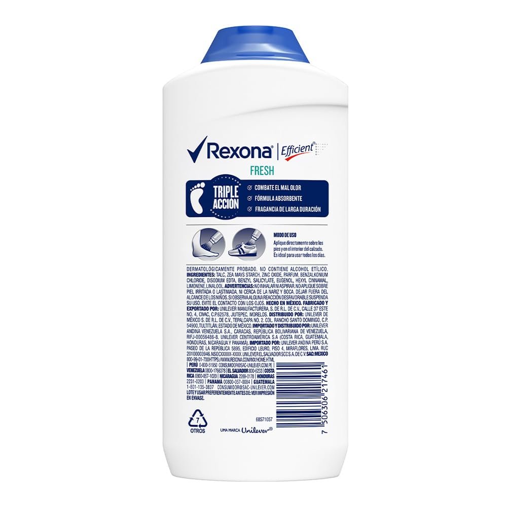 Rexona Fußpuder mit Zinkoxid – Effektive Frische für 200 g
