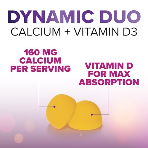 Kalzium-Gummibärchen ohne Zucker mit Vitamin D3 – 60 Stück, Orangen-Geschmack, für Knochen & Immunsystem