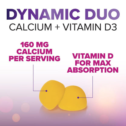 Kalzium-Gummibärchen ohne Zucker mit Vitamin D3 – 60 Stück, Orangen-Geschmack, für Knochen & Immunsystem