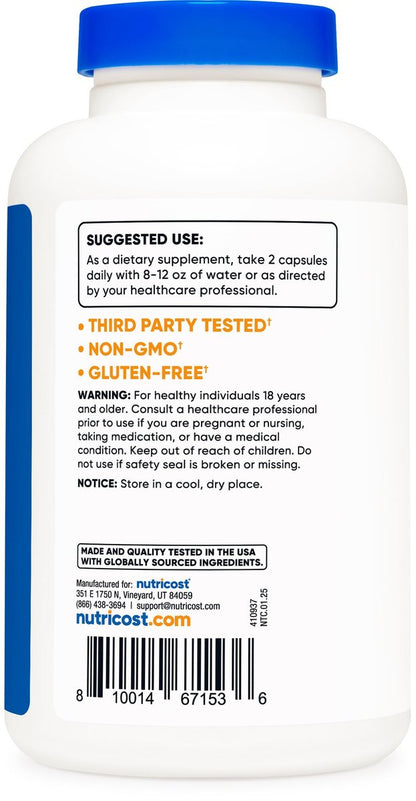 Nutricost Vitamin C mit Zink Kapseln, 120 Portionen - 1000mg Vitamin C, 45mg Zink, Nicht-GMO, Glutenfrei