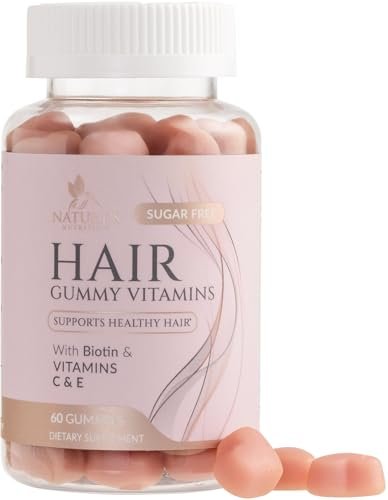 Haarvitamine Gummibärchen – Zuckerfreie Haarwachstum-Gummis mit Biotin 5000 mcg pro Portion, Vitamin A, B12, C, D, E, Folsäure – Unterstützt starke, schöne Haare und Nägel, vegetarisch – 60 Gummibärchen