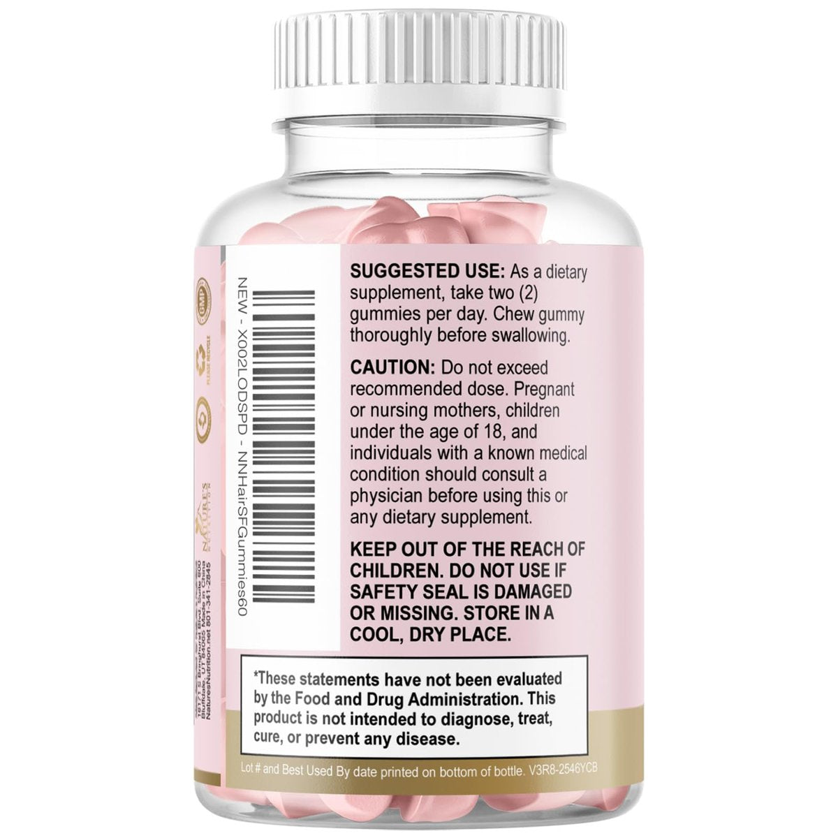 Haarvitamine Gummibärchen – Zuckerfreie Haarwachstum-Gummis mit Biotin 5000 mcg pro Portion, Vitamin A, B12, C, D, E, Folsäure – Unterstützt starke, schöne Haare und Nägel, vegetarisch – 60 Gummibärchen