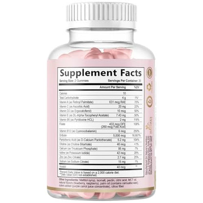 Haarvitamine Gummibärchen – Zuckerfreie Haarwachstum-Gummis mit Biotin 5000 mcg pro Portion, Vitamin A, B12, C, D, E, Folsäure – Unterstützt starke, schöne Haare und Nägel, vegetarisch – 60 Gummibärchen