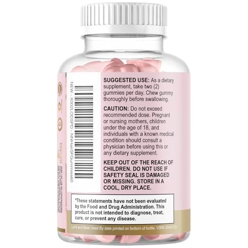 Haarvitamine Gummibärchen – Zuckerfreie Haarwachstum-Gummis mit Biotin 5000 mcg pro Portion, Vitamin A, B12, C, D, E, Folsäure – Unterstützt starke, schöne Haare und Nägel, vegetarisch – 60 Gummibärchen