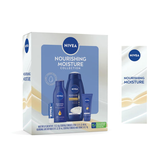 NIVEA Hautpflegeset für Sie – 5-teiliges Geschenkset mit Duschgel, Bodylotion, Lippenpflegestift & Handcreme mit Sheabutter