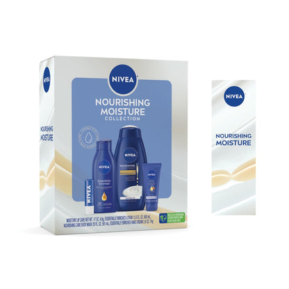 NIVEA Hautpflegeset für Sie – 5-teiliges Geschenkset mit Duschgel, Bodylotion, Lippenpflegestift & Handcreme mit Sheabutter