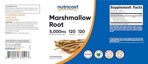 Nutricost Marshmallow Root 120 Kapseln – 120 Portionen pro Flasche – Glutenfrei & Non-GMO