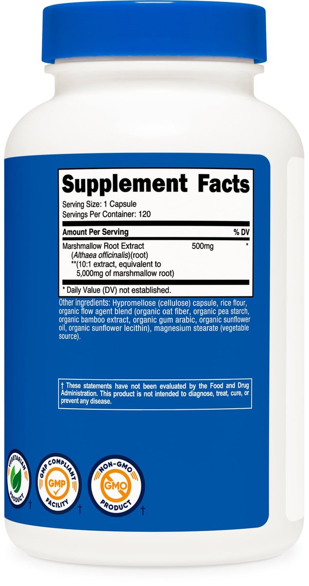Nutricost Marshmallow Root 120 Kapseln – 120 Portionen pro Flasche – Glutenfrei & Non-GMO