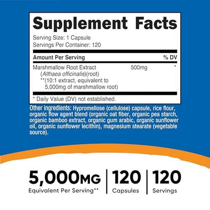 Nutricost Marshmallow Root 120 Kapseln – 120 Portionen pro Flasche – Glutenfrei & Non-GMO
