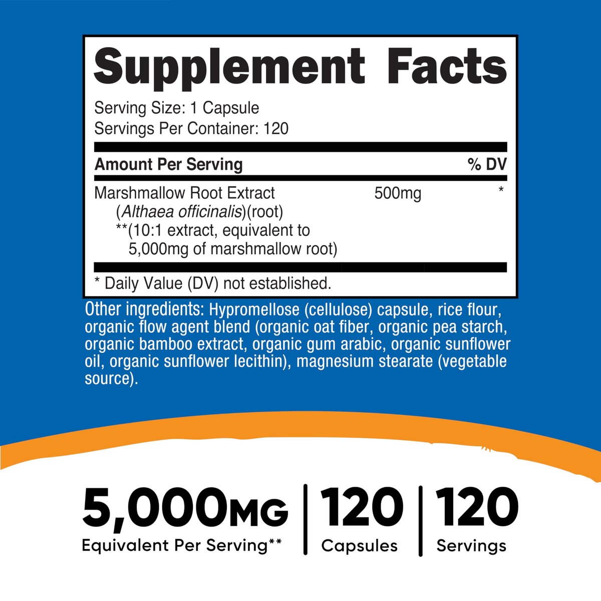 Nutricost Marshmallow Root 120 Kapseln – 120 Portionen pro Flasche – Glutenfrei & Non-GMO