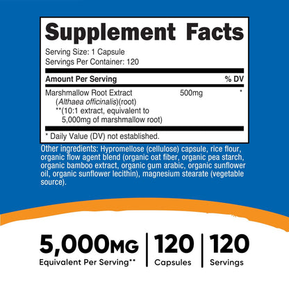 Nutricost Marshmallow Root 120 Kapseln – 120 Portionen pro Flasche – Glutenfrei & Non-GMO