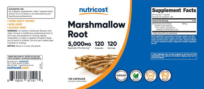 Nutricost Marshmallow Root 120 Kapseln – 120 Portionen pro Flasche – Glutenfrei & Non-GMO