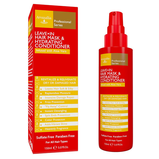 Arvazallia Leave-in Haar Maske und Feuchtigkeitsspray für trockenes oder geschädigtes Haar - Professionelle Leave-in Pflege