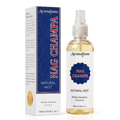 Aromafume Nag Champa Natural Mist Spray 100 ml – Raumspray mit Sandelholz, Jasmin, Ylang-Ylang & Champa-Blütenextrakt – Ideal für Meditation & Rituale – Alkoholfrei, ungiftig & vegan