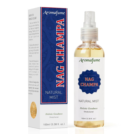 Aromafume Nag Champa Natural Mist Spray 100 ml – Raumspray mit Sandelholz, Jasmin, Ylang-Ylang & Champa-Blütenextrakt – Ideal für Meditation & Rituale – Alkoholfrei, ungiftig & vegan