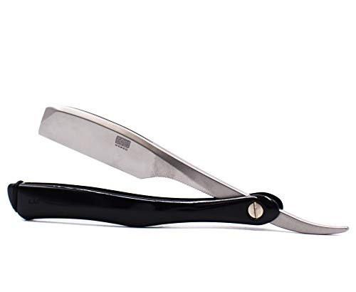 Kai Kasho Captain Japanischer Professioneller Klappbarer Gerader Rasierer mit Lederetui – 20 Kai Captain Titan Klingen enthalten – Auch kompatibel mit Feather Artist Club Klingen