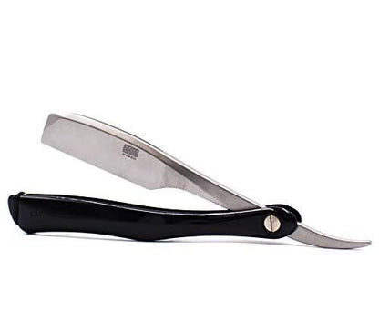 Kai Kasho Captain Japanischer Professioneller Klappbarer Gerader Rasierer mit Lederetui – 20 Kai Captain Titan Klingen enthalten – Auch kompatibel mit Feather Artist Club Klingen