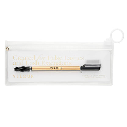 Velour Too Clean Lash Wand – 2-in-1 Reinigungsbürste für Wimpernverlängerungen und künstliche Wimpern, Augenbrauen- und Wimpernbürste