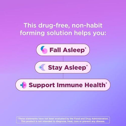 OLLY Schlaf-Immunität Melatonin Gummibärchen, Vitamin C, Zink, Echinacea, 3 mg Melatonin, Schlaf- und Immununterstützung, Beere - 36 Stück