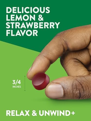 Nature's Truth Stress Relief Gummies für Erwachsene | mit GABA, L-Theanin und Melisse | Lemon Strawberry Geschmack | Nicht genetisch verändert & glutenfrei