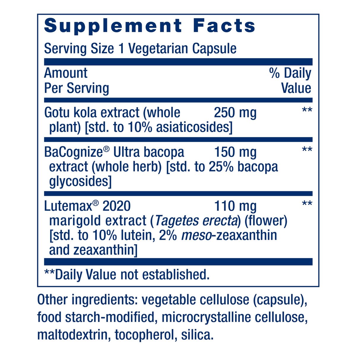 Life Extension Quick Brain Nootropic – Schnelles Denken, Lernen, Konzentration, mit Lutein, Zeaxanthin, Gotu Kola, Bacopa, Glutenfrei, Nicht-GVO, Vegetarisch, 1 täglich, 30 Kapseln