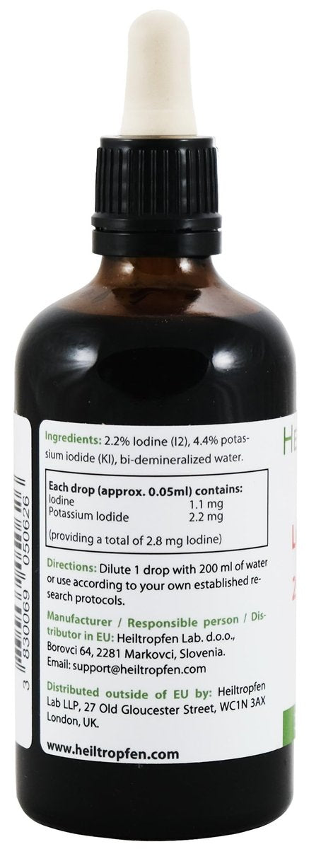 2,2% Lugolsche Jodlösung 100 ml | Pharmazeutische Qualität | Jod und Kaliumiodid | Heiltropfen®
