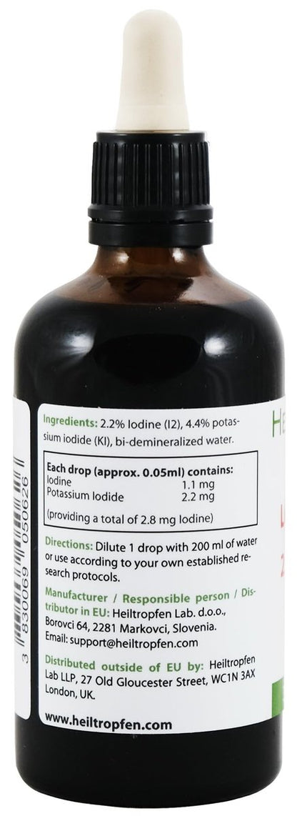 2,2% Lugolsche Jodlösung 100 ml | Pharmazeutische Qualität | Jod und Kaliumiodid | Heiltropfen®