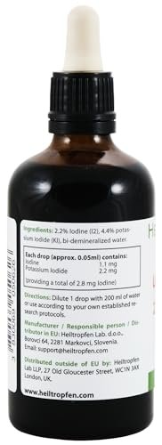 2,2% Lugolsche Jodlösung 100 ml | Pharmazeutische Qualität | Jod und Kaliumiodid | Heiltropfen®