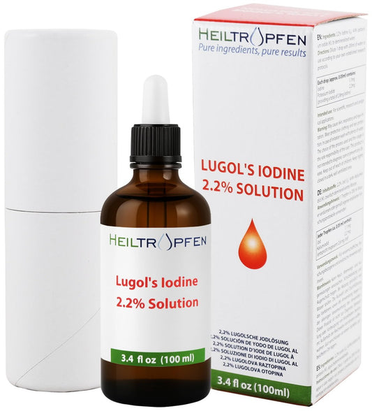 2,2% Lugolsche Jodlösung 100 ml | Pharmazeutische Qualität | Jod und Kaliumiodid | Heiltropfen®