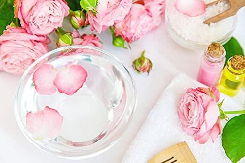 Rosenhydrolat Wasser, Reines Rosenwasserspray Großpackung, Hydratisierender Gesichtstoner Rosenwasser für Haut und Haar, Leinenspray für Bettwäsche, Raumduft, Körperspray Nachfüllung von Organic Pure Oil, 946 ml