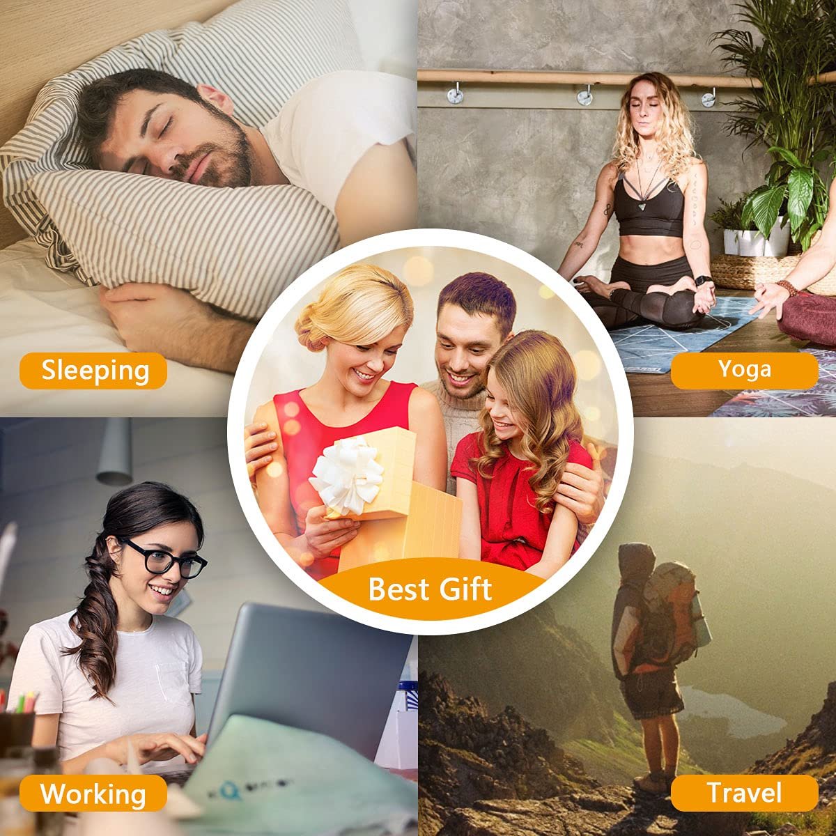 Easysleep Sound Weißes Rauschen Maschine mit 25 beruhigenden Klängen und Nachtlicht, Gedächtnisfunktion, 32 Lautstärkestufen und 5 Schlaf-Timer, betrieben über AC oder USB für Schlaf und Entspannung (Holz)