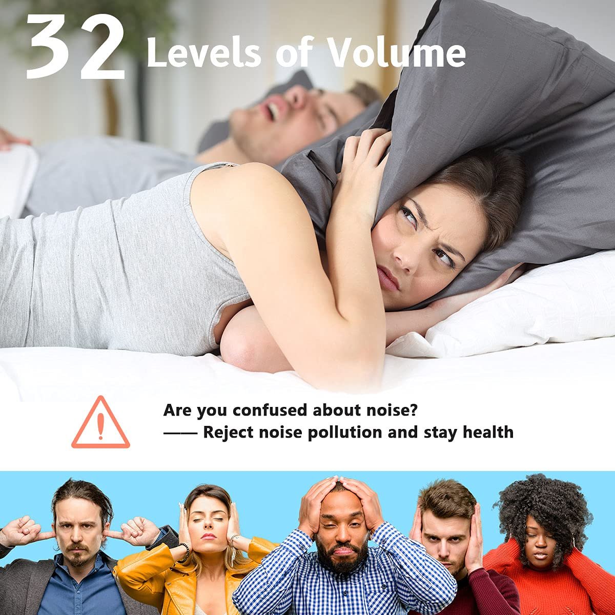 Easysleep Sound Weißes Rauschen Maschine mit 25 beruhigenden Klängen und Nachtlicht, Gedächtnisfunktion, 32 Lautstärkestufen und 5 Schlaf-Timer, betrieben über AC oder USB für Schlaf und Entspannung (Holz)