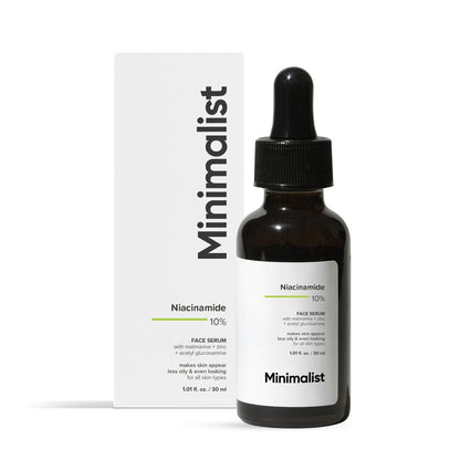 Minimalist Niacinamid 10% + 1% Zink Gesichtsserum | Reduziert Poren, Aknemale & Öl | Reduziert Unreinheiten für einen ebenmäßigen Hautton | Für Frauen & Männer | 30 ml