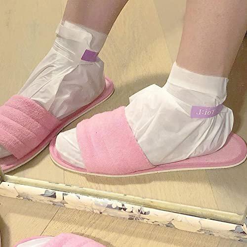 Extra Seidige Fußmaske 5 Paar, Feuchtigkeitsspendende Socken mit Guérande-Salz & Süßmandelöl für trockene Füße, rissige Fersen und Hornhaut