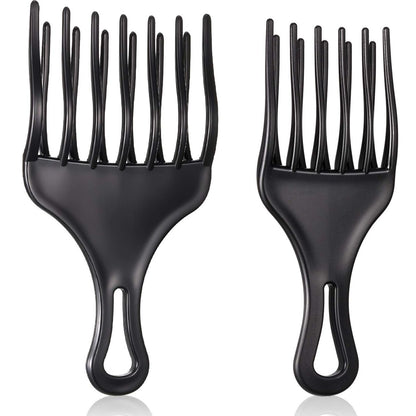 2er Set Double Fist Haarheber Kämme - Großer und kleiner Plastik-Entwirrungs-Wig-Braid-Pick für Damen und Herren (3,8 x 7 Zoll, 2,6 x 6,4 Zoll)