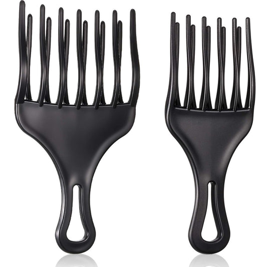 2er Set Double Fist Haarheber Kämme - Großer und kleiner Plastik-Entwirrungs-Wig-Braid-Pick für Damen und Herren (3,8 x 7 Zoll, 2,6 x 6,4 Zoll)