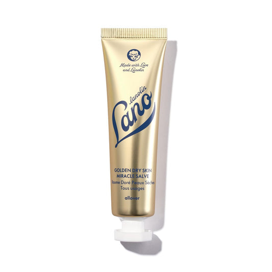 Lanolips Golden Dry Skin Salve – Lanolinöl-Heilsalbe mit Vitamin E & Manuka-Honig – Körperfeuchtigkeitscreme für trockene Haut – Linderung für trockene Hände & rissige Lippen – dermatologisch getestet (25 g)