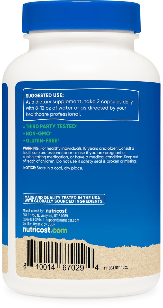 Nutricost Reishi Pilzkapseln 1500mg, 60 Portionen - CCOF-zertifiziert aus Bio-Reishi-Pilz, vegetarisch, glutenfrei, 750mg pro Kapsel, 120 Kapseln