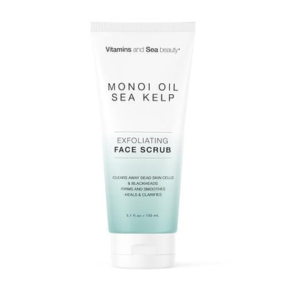 Peeling-Gesichtspeeling mit Monoi-Öl & Seetang – Klärendes & straffendes Gesichtspeeling mit natürlichem Bimsstein – Vegan, parabenfrei, 150 ml