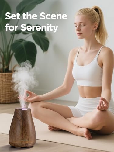 InnoGear Aroma-Diffuser – Ultraschall-Diffuser für Aromatherapie, 7 Farben LED, 2 Nebelmodi, Auto-Abschaltung, Bronze